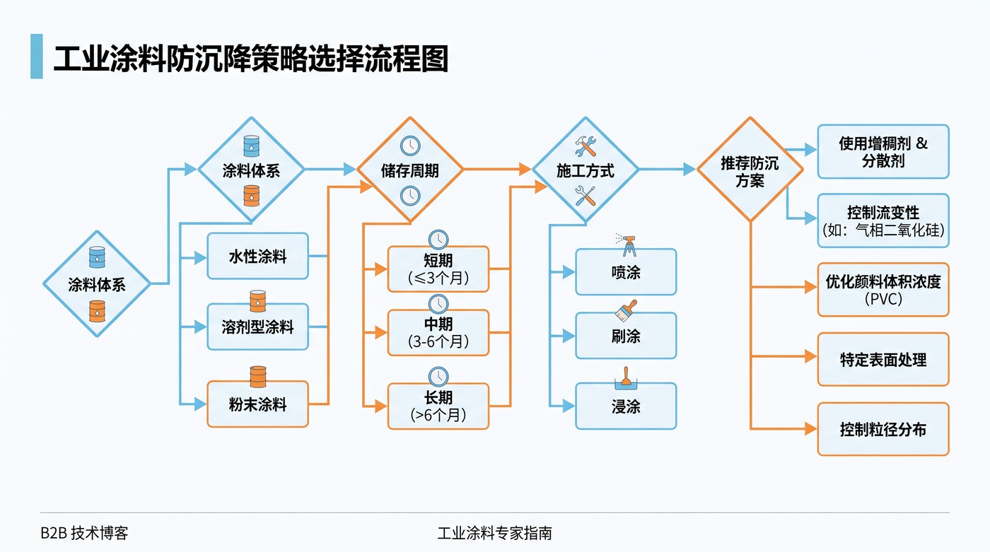 工业涂料防沉选型决策流程图