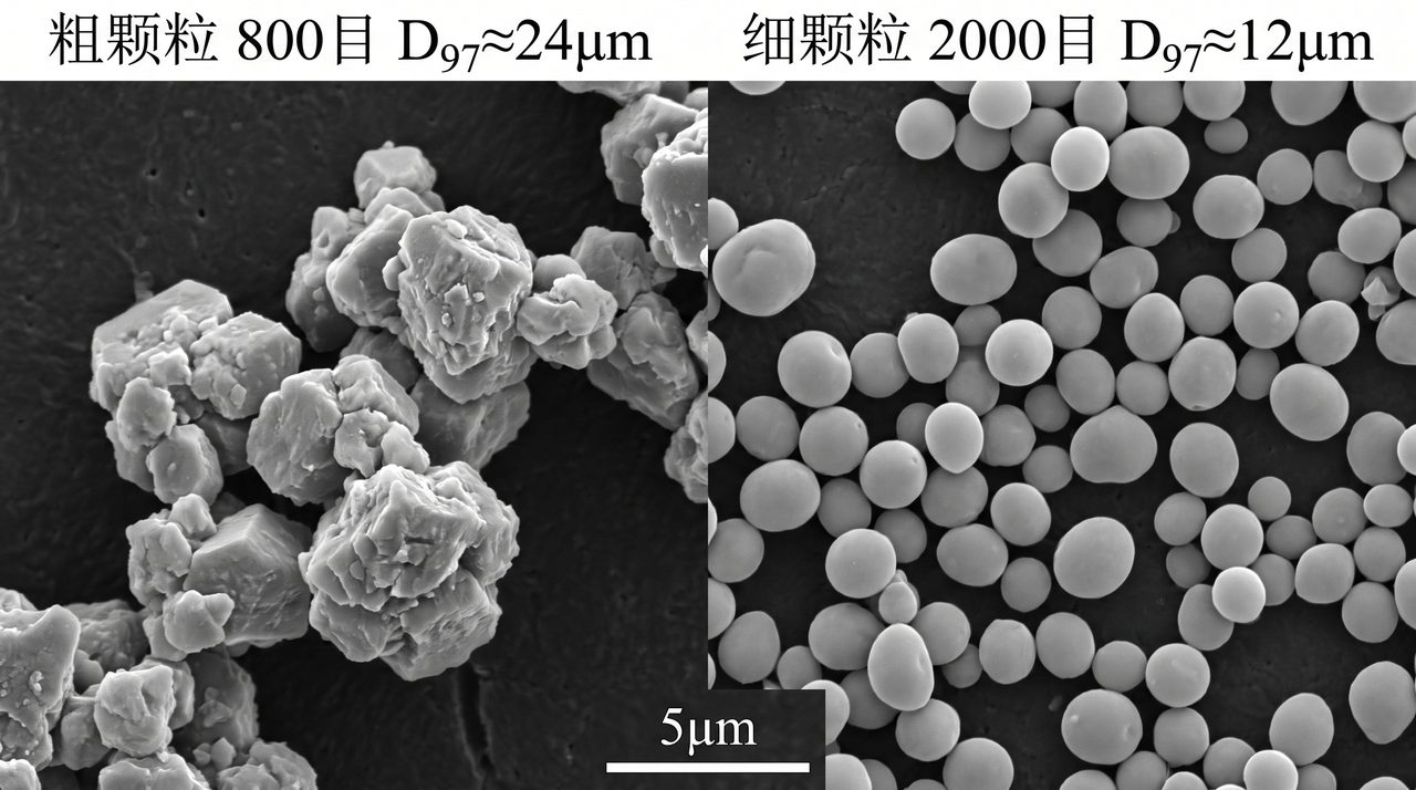 粗细重钙颗粒形貌对比